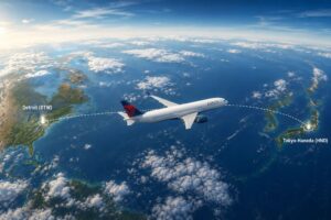 The Route from Detroit to Tokyo-Haneda