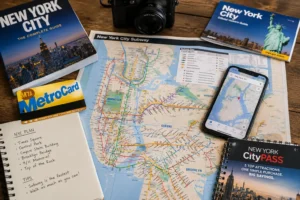 New York travel planning and subway map
